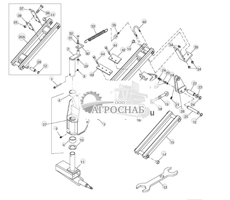 Single Caster Wheel Assembly, Outer Wings - 45 ft  61 ft - ST142138 19.jpg